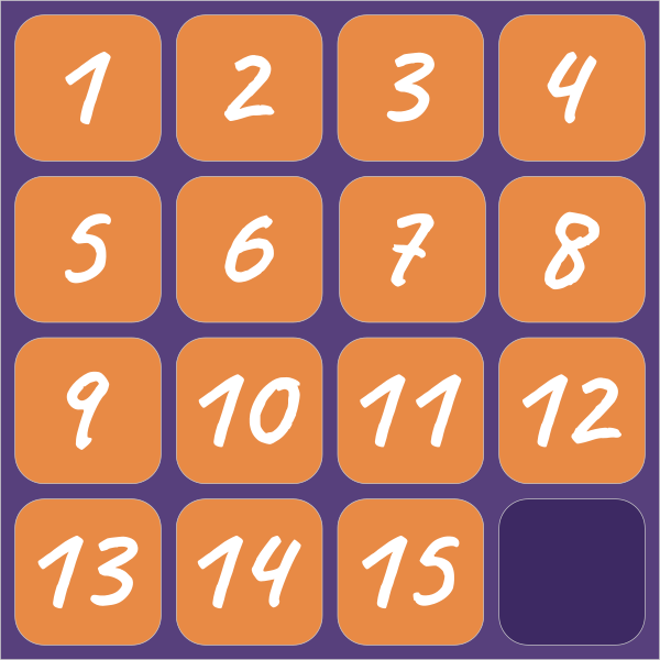 Puzzle de las 15 baldosas completo